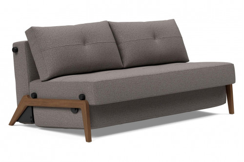 Innovation Living™ Cubed Queen Size Sofa Bed with Dark Wood Legs - 521 Mixed Dance Gray