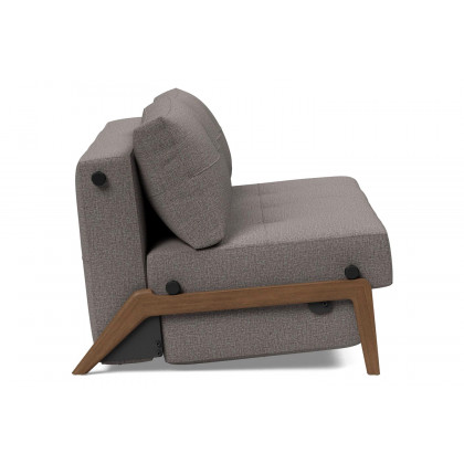 Innovation Living Cubed Queen Size Sofa Bed with Dark Wood Legs - 521 Mixed Dance Gray