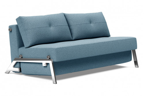Innovation Living™ Cubed Queen Size Sofa Bed with Chrome Legs - 525 Mixed Dance Light Blue