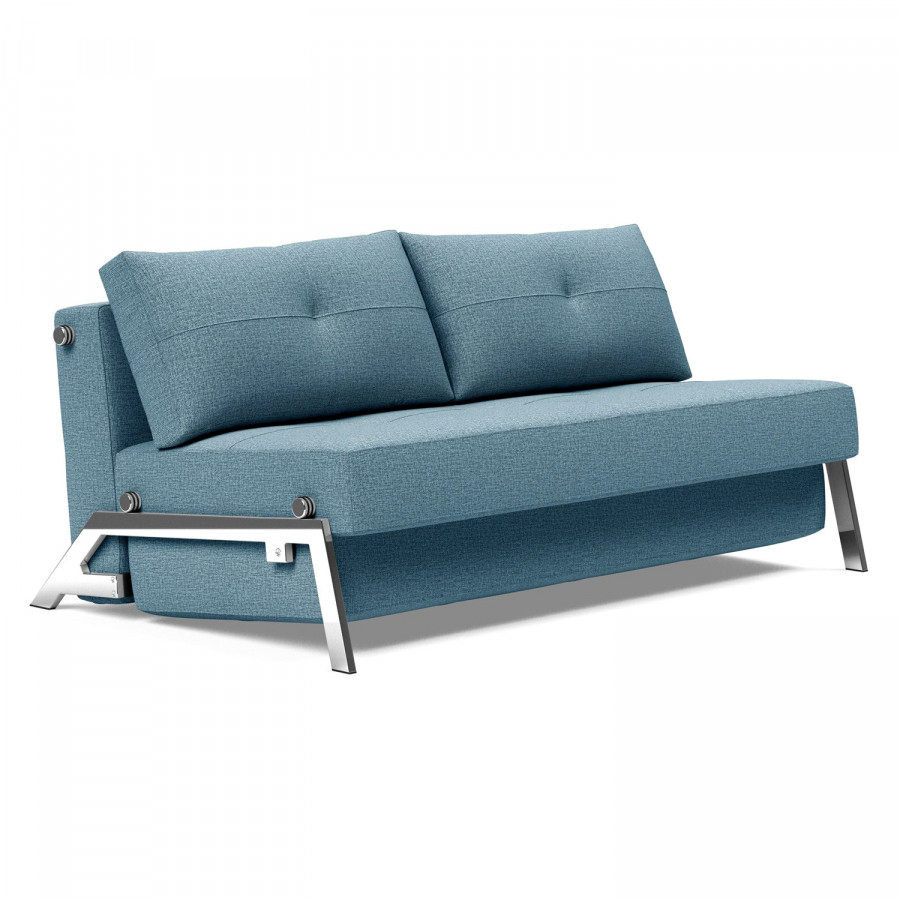 Innovation Living Cubed Queen Size Sofa Bed with Chrome Legs - 525 Mixed Dance Light Blue