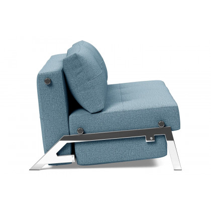 Innovation Living Cubed Queen Size Sofa Bed with Chrome Legs - 525 Mixed Dance Light Blue