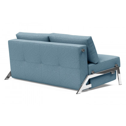 Innovation Living Cubed Queen Size Sofa Bed with Chrome Legs - 525 Mixed Dance Light Blue