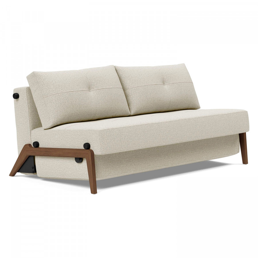 Innovation Living Cubed Queen Size Sofa Bed with Dark Wood Legs - 527 Mixed Dance Natural