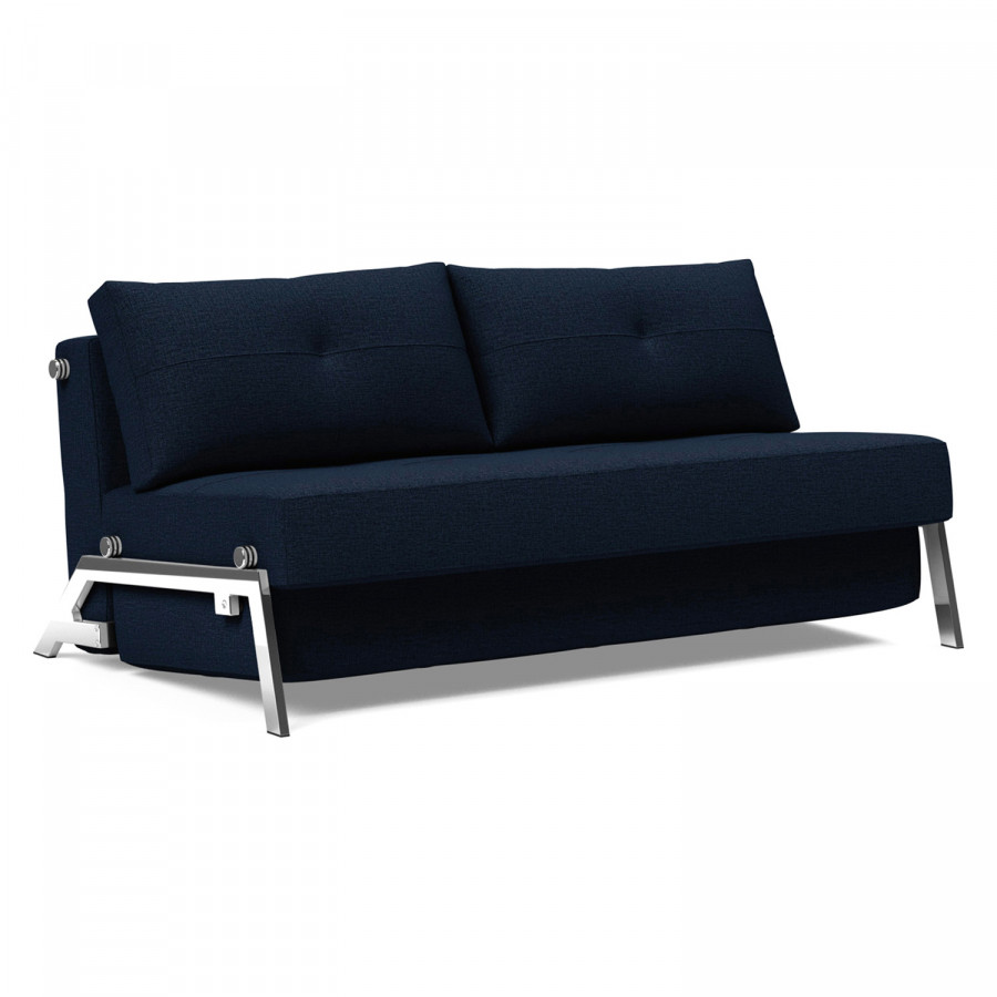 Innovation Living Cubed Queen Size Sofa Bed with Chrome Legs - 528 Mixed Dance Blue