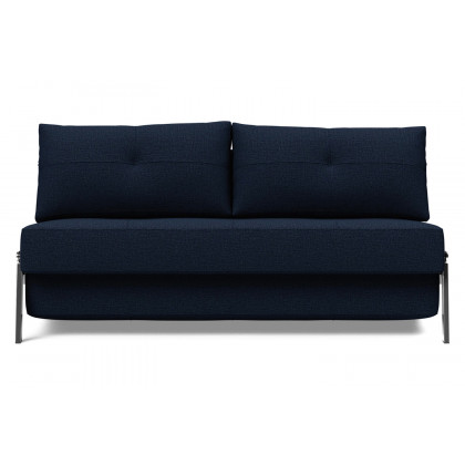 Innovation Living Cubed Queen Size Sofa Bed with Chrome Legs - 528 Mixed Dance Blue
