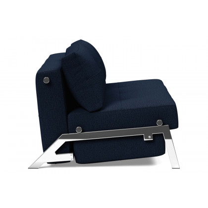 Innovation Living Cubed Queen Size Sofa Bed with Chrome Legs - 528 Mixed Dance Blue