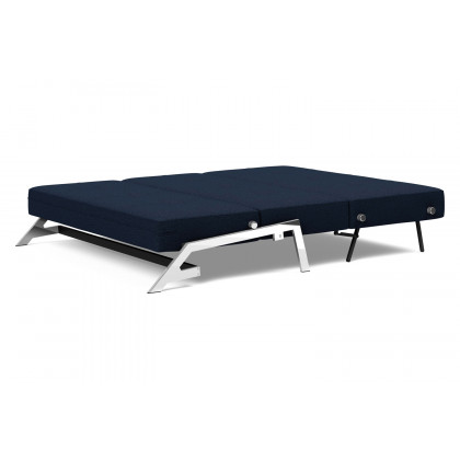 Innovation Living Cubed Queen Size Sofa Bed with Chrome Legs - 528 Mixed Dance Blue