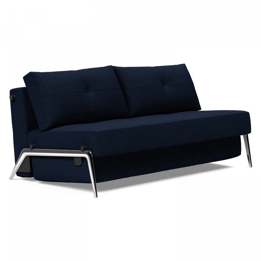 Innovation Living Cubed Queen Size Sofa Bed with Alu Legs - 528 Mixed Dance Blue