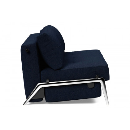 Innovation Living Cubed Queen Size Sofa Bed with Alu Legs - 528 Mixed Dance Blue
