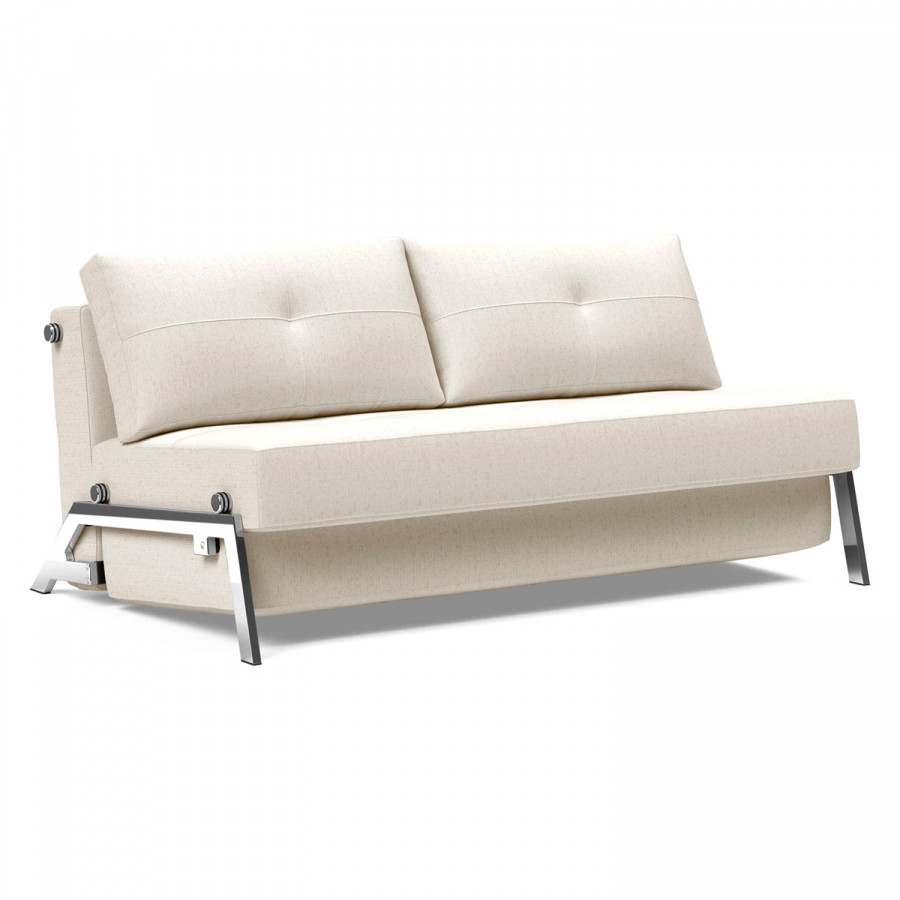 Innovation Living Cubed Queen Size Sofa Bed with Chrome Legs - 531 Bouclé Off White