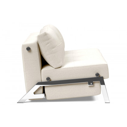 Innovation Living Cubed Queen Size Sofa Bed with Chrome Legs - 531 Bouclé Off White