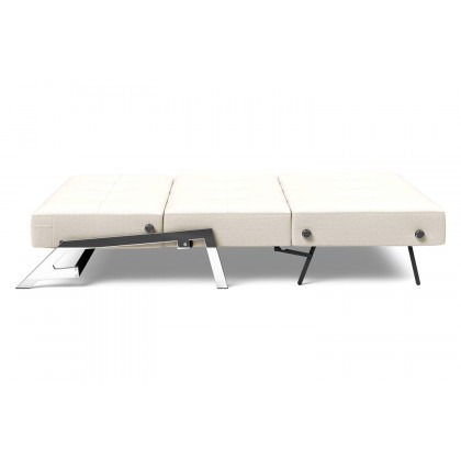 Innovation Living Cubed Queen Size Sofa Bed with Chrome Legs - 531 Bouclé Off White