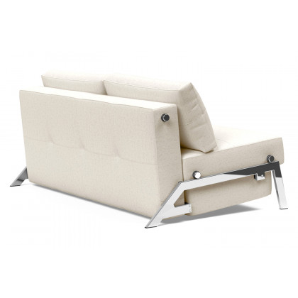 Innovation Living Cubed Queen Size Sofa Bed with Chrome Legs - 531 Bouclé Off White