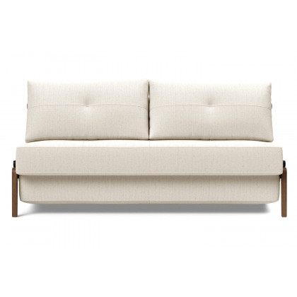 Innovation Living Cubed Queen Size Sofa Bed with Dark Wood Legs - 531 Bouclé Off White