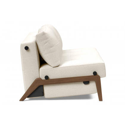 Innovation Living Cubed Queen Size Sofa Bed with Dark Wood Legs - 531 Bouclé Off White