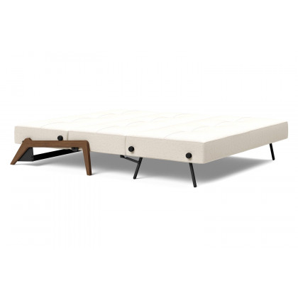 Innovation Living Cubed Queen Size Sofa Bed with Dark Wood Legs - 531 Bouclé Off White