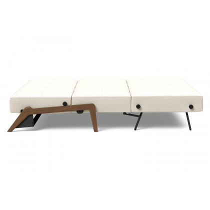 Innovation Living Cubed Queen Size Sofa Bed with Dark Wood Legs - 531 Bouclé Off White
