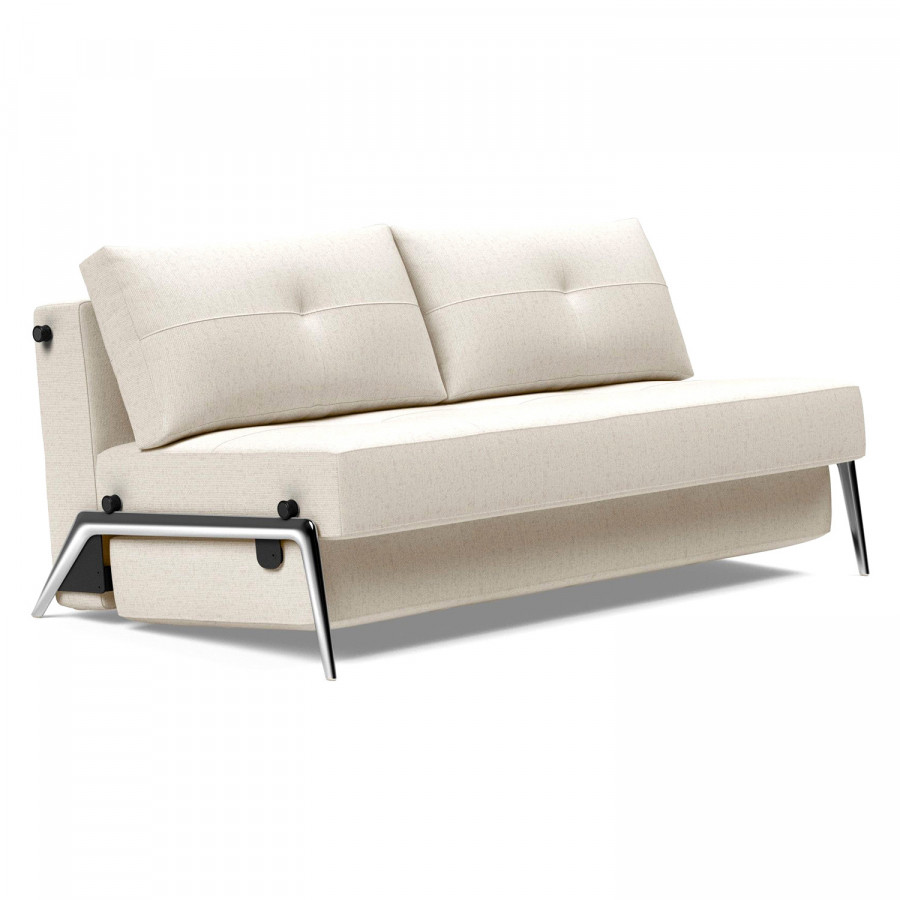 Innovation Living Cubed Queen Size Sofa Bed with Alu Legs - 531 Bouclé Off White