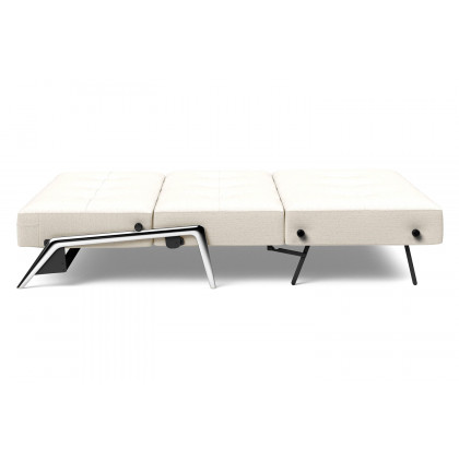 Innovation Living Cubed Queen Size Sofa Bed with Alu Legs - 531 Bouclé Off White