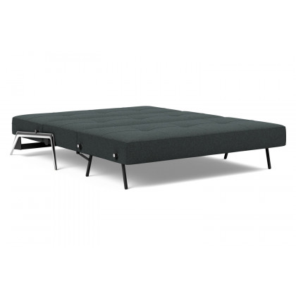 Innovation Living Cubed Queen Size Sofa Bed with Alu Legs - 534 Bouclé Black Raven