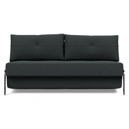 Innovation Living Cubed Queen Size Sofa Bed with Alu Legs - 534 Bouclé Black Raven