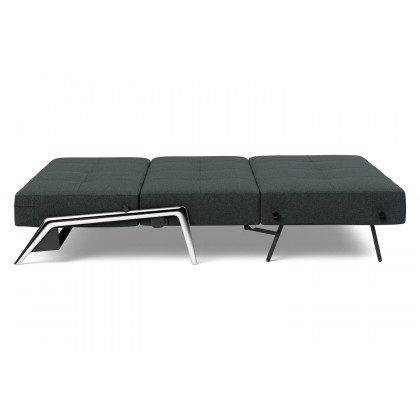 Innovation Living Cubed Queen Size Sofa Bed with Alu Legs - 534 Bouclé Black Raven