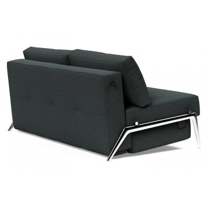 Innovation Living Cubed Queen Size Sofa Bed with Alu Legs - 534 Bouclé Black Raven