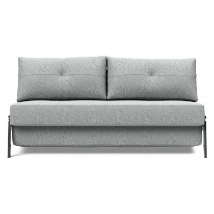 Innovation Living Cubed Queen Size Sofa Bed with Chrome Legs - 538 Melange Light Gray