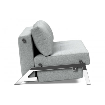 Innovation Living Cubed Queen Size Sofa Bed with Chrome Legs - 538 Melange Light Gray