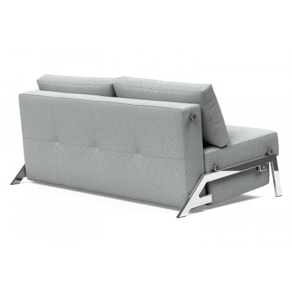 Innovation Living Cubed Queen Size Sofa Bed with Chrome Legs - 538 Melange Light Gray