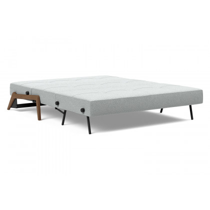 Innovation Living Cubed Queen Size Sofa Bed with Dark Wood Legs - 538 Melange Light Gray