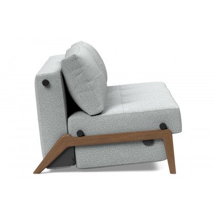 Innovation Living Cubed Queen Size Sofa Bed with Dark Wood Legs - 538 Melange Light Gray
