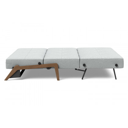 Innovation Living Cubed Queen Size Sofa Bed with Dark Wood Legs - 538 Melange Light Gray