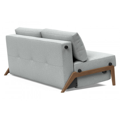 Innovation Living Cubed Queen Size Sofa Bed with Dark Wood Legs - 538 Melange Light Gray