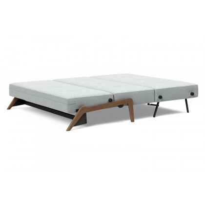 Innovation Living Cubed Queen Size Sofa Bed with Dark Wood Legs - 538 Melange Light Gray
