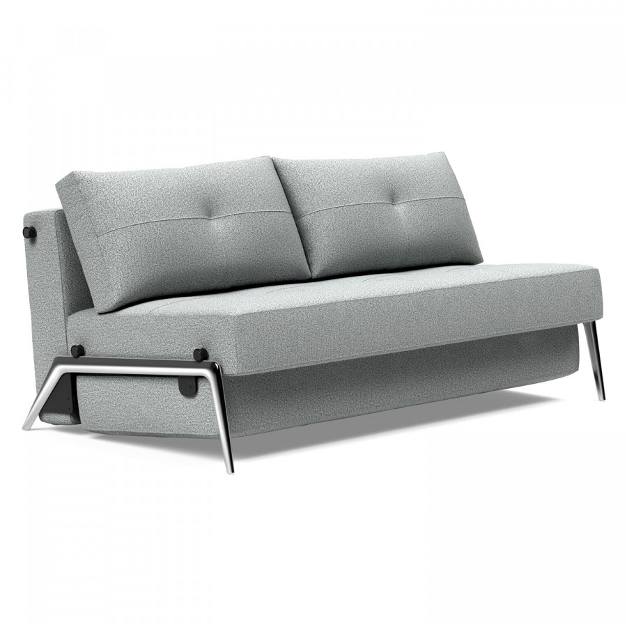 Innovation Living Cubed Queen Size Sofa Bed with Alu Legs - 538 Melange Light Gray