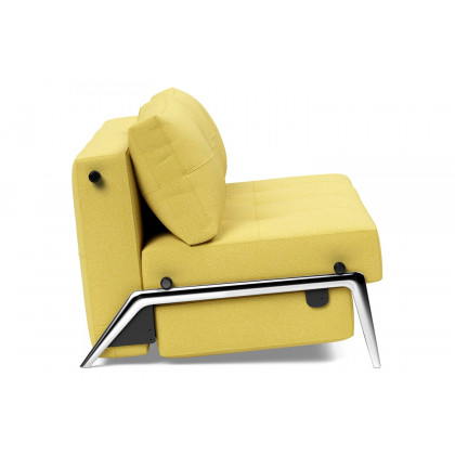 Innovation Living Cubed Queen Size Sofa Bed with Alu Legs - 554 Soft Mustard Flower