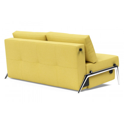 Innovation Living Cubed Queen Size Sofa Bed with Alu Legs - 554 Soft Mustard Flower