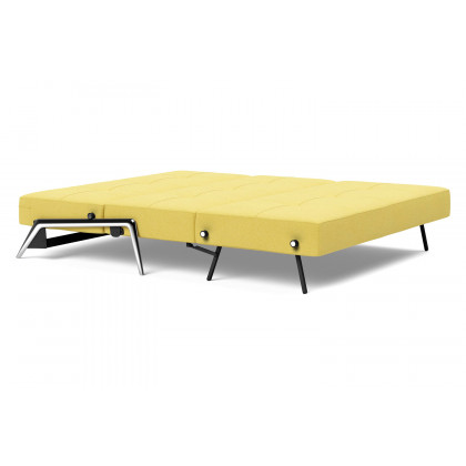 Innovation Living Cubed Queen Size Sofa Bed with Alu Legs - 554 Soft Mustard Flower