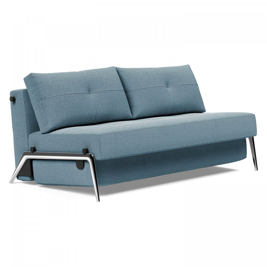 Innovation Living Cubed Queen Size Sofa Bed with Alu Legs - 558 Soft Indigo