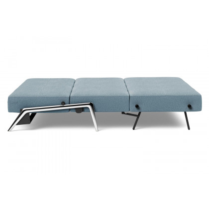 Innovation Living Cubed Queen Size Sofa Bed with Alu Legs - 558 Soft Indigo