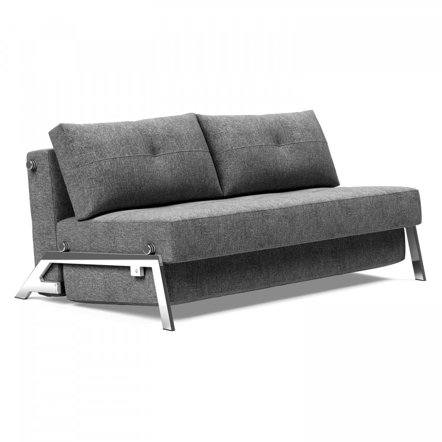Innovation Living Cubed Queen Size Sofa Bed with Chrome Legs - 563 Twist Charcoal