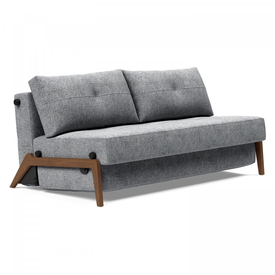 Innovation Living Cubed Queen Size Sofa Bed with Dark Wood Legs - 565 Twist Granite
