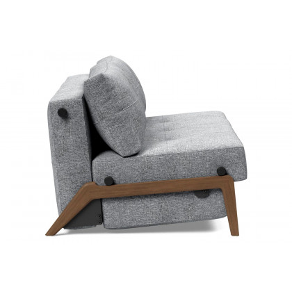 Innovation Living Cubed Queen Size Sofa Bed with Dark Wood Legs - 565 Twist Granite