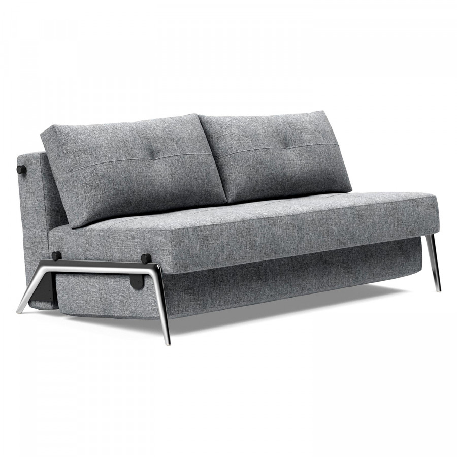 Innovation Living Cubed Queen Size Sofa Bed with Alu Legs - 565 Twist Granite
