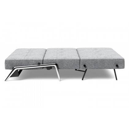 Innovation Living Cubed Queen Size Sofa Bed with Alu Legs - 565 Twist Granite