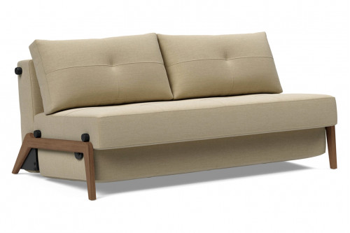 Innovation Living™ Cubed Queen Size Sofa Bed with Dark Wood Legs - 571 Vivus Dusty Sand