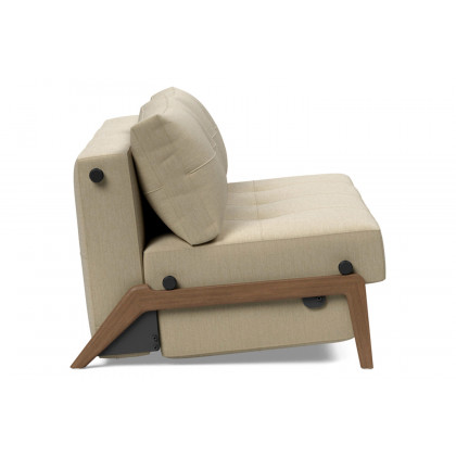 Innovation Living Cubed Queen Size Sofa Bed with Dark Wood Legs - 571 Vivus Dusty Sand