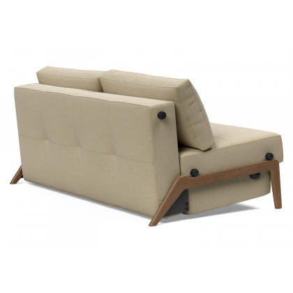 Innovation Living Cubed Queen Size Sofa Bed with Dark Wood Legs - 571 Vivus Dusty Sand