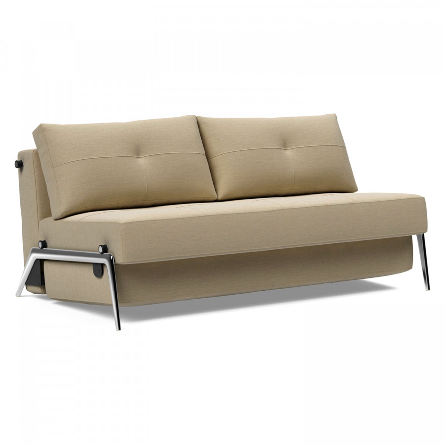 Innovation Living Cubed Queen Size Sofa Bed with Alu Legs - 571 Vivus Dusty Sand